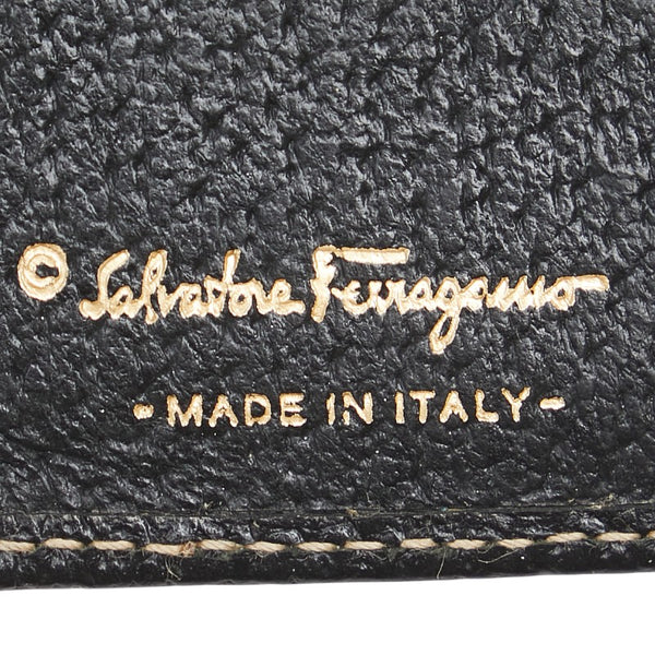 サルヴァトーレフェラガモ ガンチーニ 長財布 IY-22 1283 ブラック レザー レディース Salvatore Ferragamo 【中古】