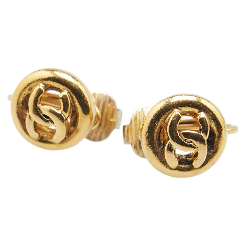 シャネル ココマーク ラウンド イヤリング ゴールド メッキ レディース CHANEL 【中古】