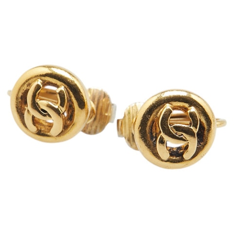 シャネル ココマーク ラウンド イヤリング ゴールド メッキ レディース CHANEL 【中古】