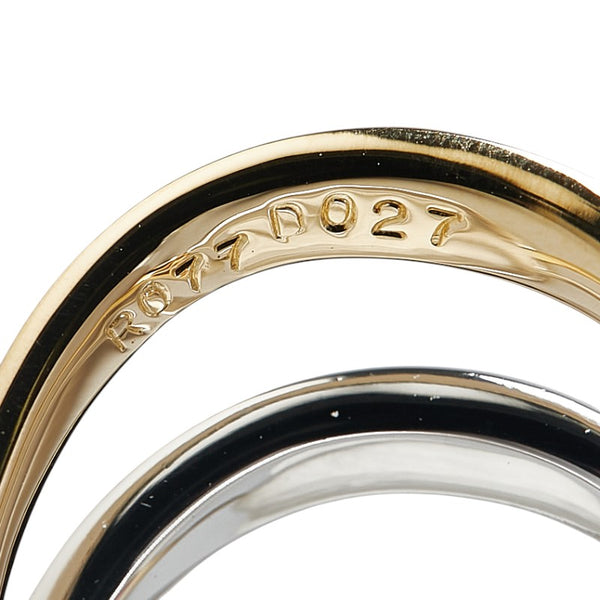 K18WG ホワイトゴールド K18YG イエローゴールド ルビー0.77ct ダイヤ0.27ct リング 指輪 レディース 13号 【中古】