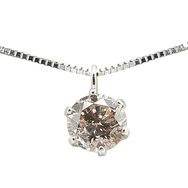 K18WG ホワイトゴールド ダイヤ0.50ct ベネチアン チェーン ネックレス レディース 【中古】