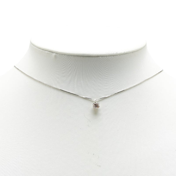 K18WG ホワイトゴールド ダイヤ0.50ct ベネチアン チェーン ネックレス レディース 【中古】