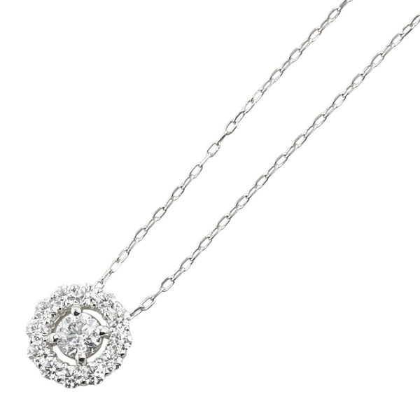 Pt950 プラチナ Pt850 プラチナ ダイヤ0.141ct ダイヤ0.18ct ペンダントネックレス レディース 【中古】