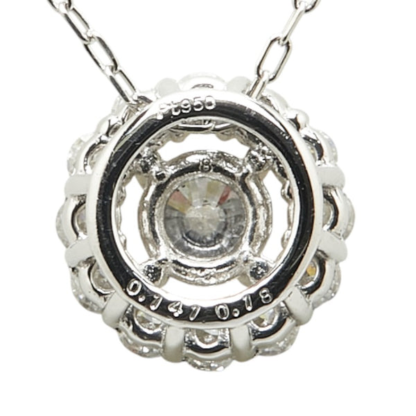 Pt950 プラチナ Pt850 プラチナ ダイヤ0.141ct ダイヤ0.18ct ペンダントネックレス レディース 【中古】