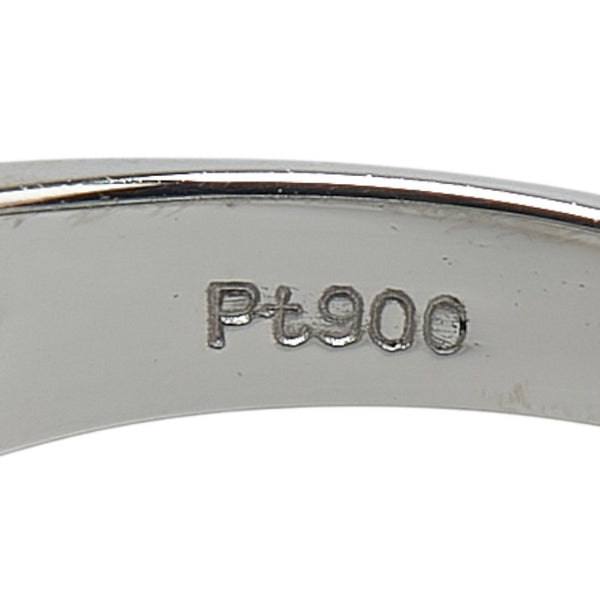 Pt900 プラチナ エメラルド0.60ct ダイヤ0.32ct リング 指輪 レディース 12号 【中古】