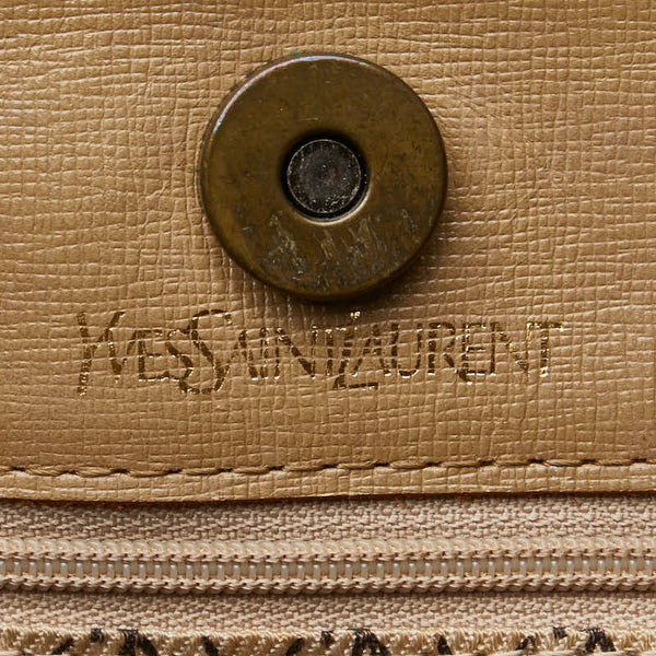 サンローラン YSLロゴ ジブラ トートバッグ ワンショルダーバッグ ブラウン PVC レザー レディース SAINT LAURENT 【中古】
