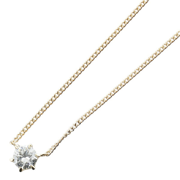 K18YG イエローゴールド ダイヤ0.52ct プチ ネックレス レディース 【中古】