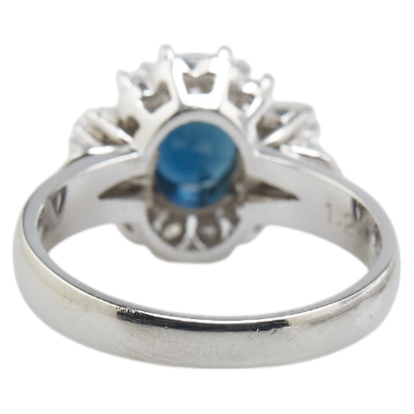 Pt900 プラチナ サファイア1.26ct ダイヤ0.11ct リング 指輪 レディース 10号 【中古】