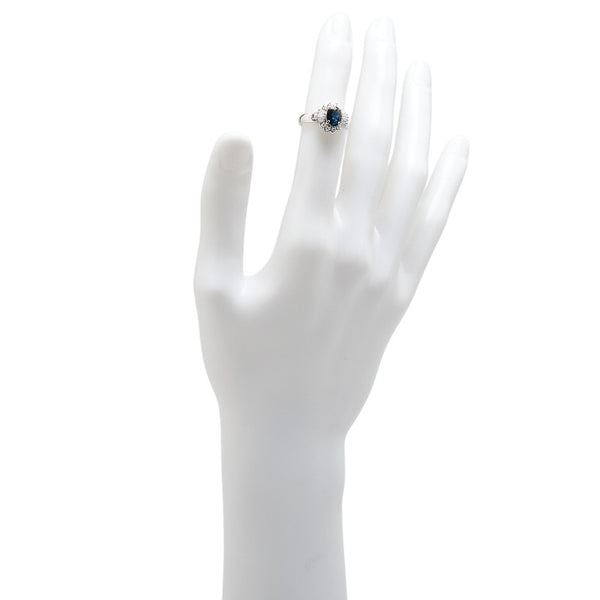 Pt900 プラチナ サファイア1.26ct ダイヤ0.11ct リング 指輪 レディース 10号 【中古】