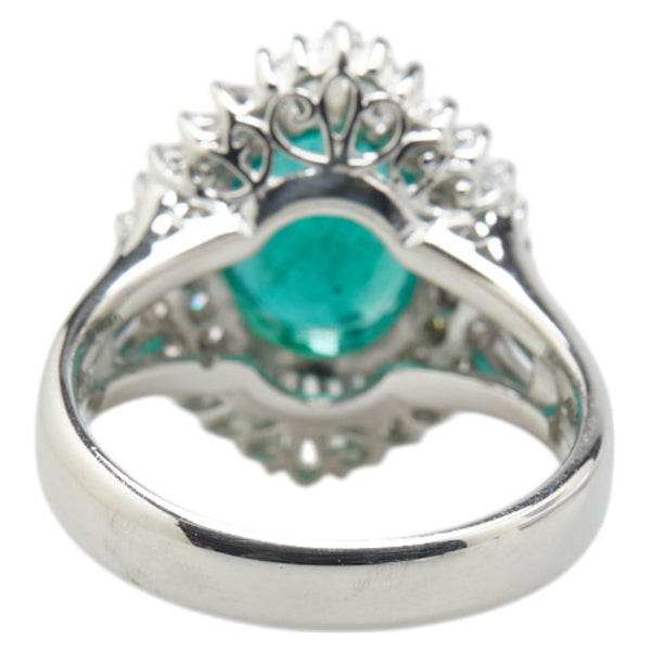 Pt900 プラチナ エメラルド2.75ct ダイヤ0.69ct リング 指輪 レディース 12号 【中古】