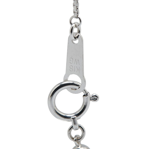 K18WG ホワイトゴールド ダイヤ0.81ct クロス 十字架 モチーフ ベネチアン チェーン ネックレス レディース 【中古】
