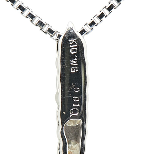 K18WG ホワイトゴールド ダイヤ0.81ct クロス 十字架 モチーフ ベネチアン チェーン ネックレス レディース 【中古】