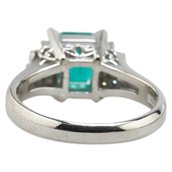 Pt900 プラチナ エメラルド1.20ct ダイヤ0.14ct リング 指輪 レディース 10.5号 【中古】