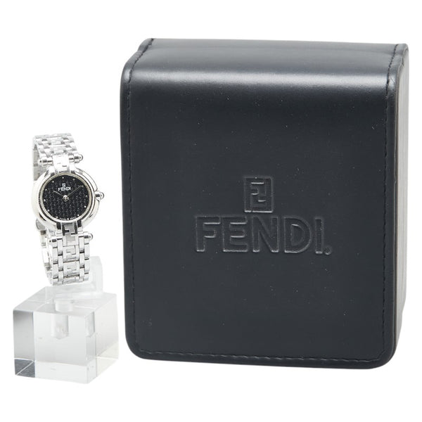 フェンディ オロロジ 腕時計 750L クオーツ ブラック文字盤 ステンレススチール レディース FENDI 【中古】
