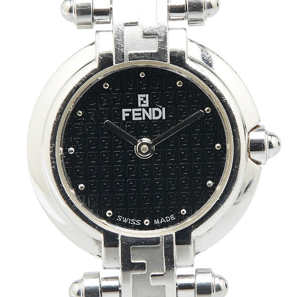 フェンディ オロロジ 腕時計 750L クオーツ ブラック文字盤 ステンレススチール レディース FENDI 【中古】