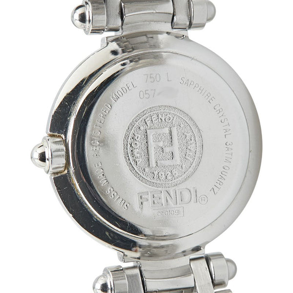 フェンディ オロロジ 腕時計 750L クオーツ ブラック文字盤 ステンレススチール レディース FENDI 【中古】