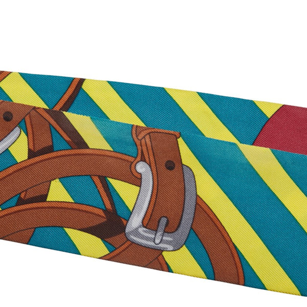 エルメス ツイリー コーチング COACHING スカーフ グリーン マルチカラー シルク レディース HERMES 【中古】