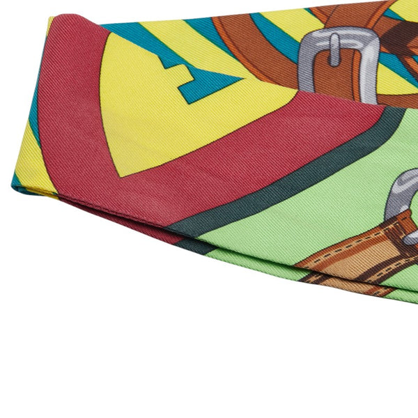 エルメス ツイリー コーチング COACHING スカーフ グリーン マルチカラー シルク レディース HERMES 【中古】