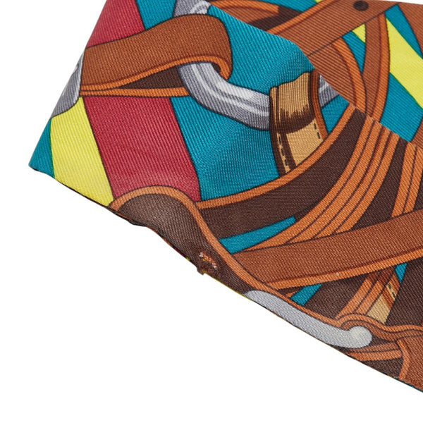 エルメス ツイリー コーチング COACHING スカーフ グリーン マルチカラー シルク レディース HERMES 【中古】