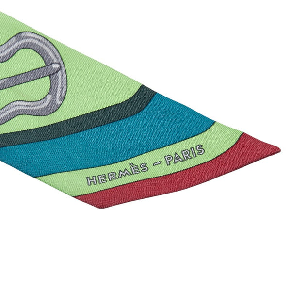 エルメス ツイリー コーチング COACHING スカーフ グリーン マルチカラー シルク レディース HERMES 【中古】