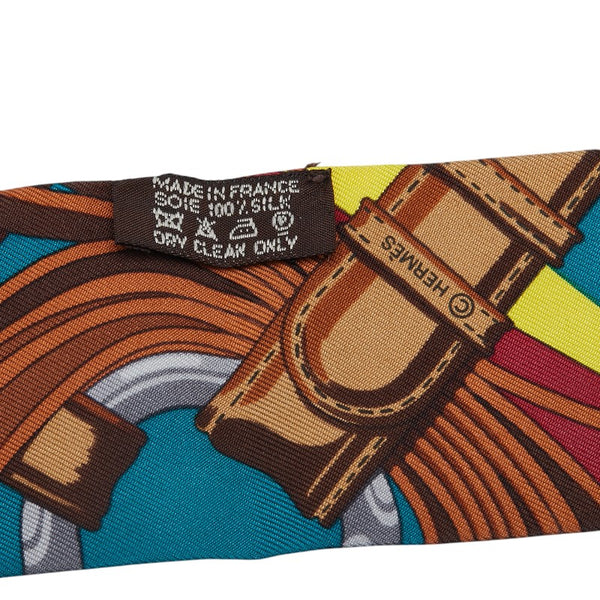 エルメス ツイリー コーチング COACHING スカーフ グリーン マルチカラー シルク レディース HERMES 【中古】