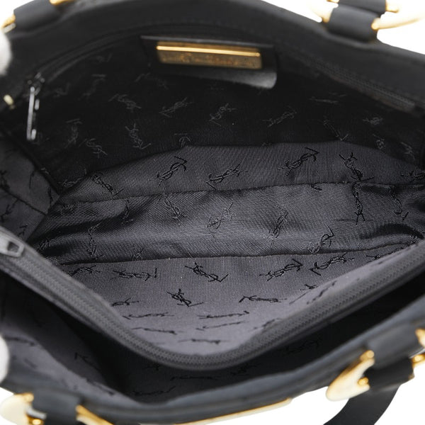 サンローラン 唐草 モチーフ ハンドバッグ ブラック キャンバス レディース SAINT LAURENT 【中古】