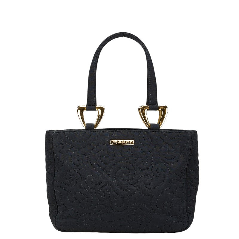 サンローラン 唐草 モチーフ ハンドバッグ ブラック キャンバス レディース SAINT LAURENT 【中古】