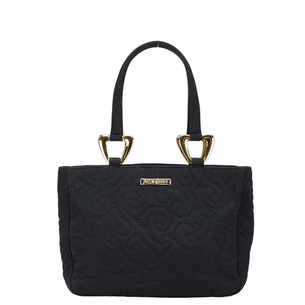 サンローラン 唐草 モチーフ ハンドバッグ ブラック キャンバス レディース SAINT LAURENT 【中古】