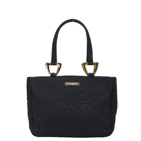 サンローラン 唐草 モチーフ ハンドバッグ ブラック キャンバス レディース SAINT LAURENT 【中古】