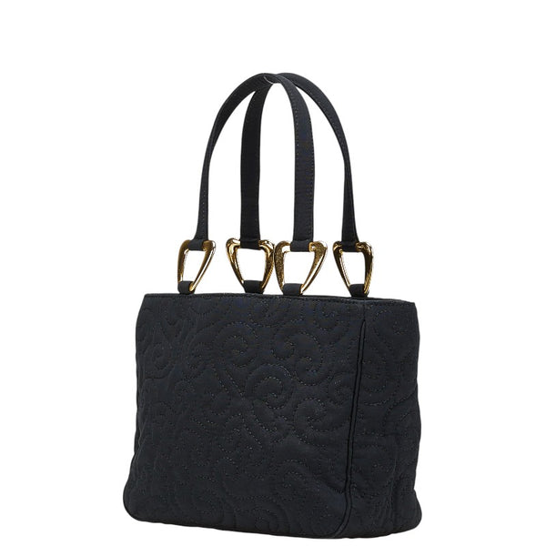 サンローラン 唐草 モチーフ ハンドバッグ ブラック キャンバス レディース SAINT LAURENT 【中古】