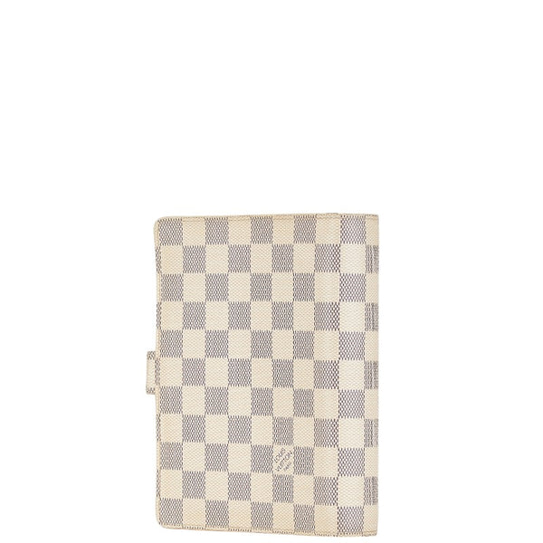 ルイ ヴィトン ダミエ アズール アジェンダMM 手帳カバー R20241 ホワイト PVC レザー レディース LOUIS VUITTON 【中古】