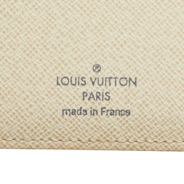 ルイ ヴィトン ダミエ アズール アジェンダMM 手帳カバー R20241 ホワイト PVC レザー レディース LOUIS VUITTON 【中古】