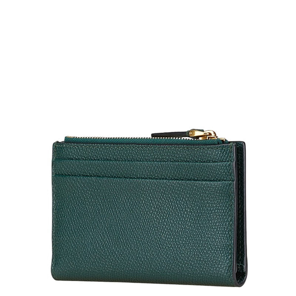 ヴァレンティノ Vロゴ カードケース グリーン レザー レディース VALENTINO 【中古】