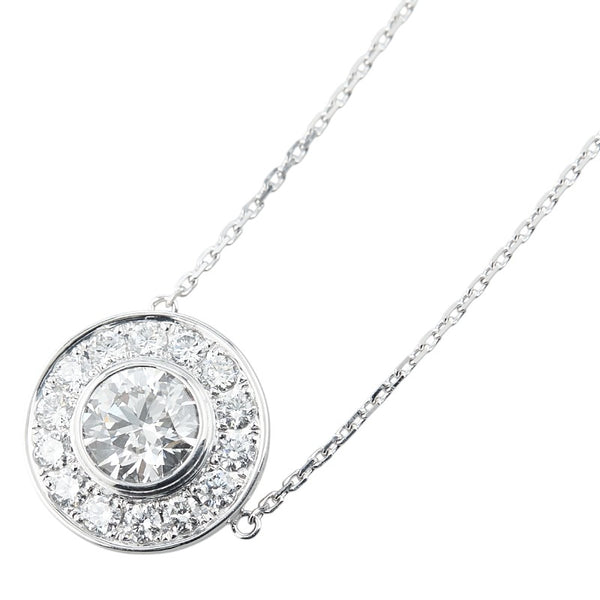 Pt900 プラチナ Pt850 プラチナ 合成ダイヤ2.04ct ダイヤ0.985ct ラウンド ネックレス レディース 【中古】
