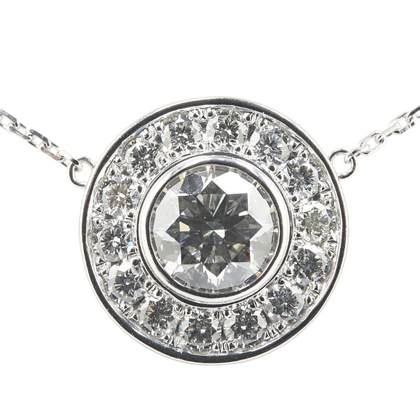 Pt900 プラチナ Pt850 プラチナ 合成ダイヤ2.04ct ダイヤ0.985ct ラウンド ネックレス レディース 【中古】