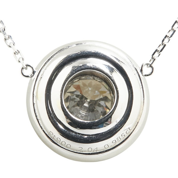 Pt900 プラチナ Pt850 プラチナ 合成ダイヤ2.04ct ダイヤ0.985ct ラウンド ネックレス レディース 【中古】