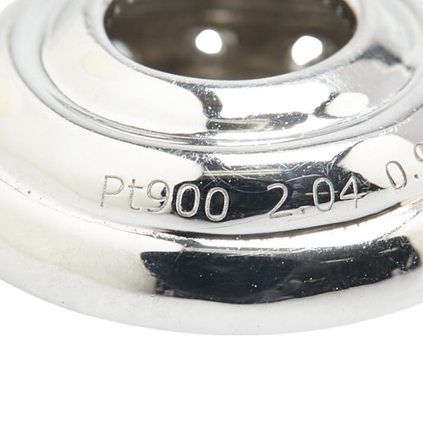 Pt900 プラチナ Pt850 プラチナ 合成ダイヤ2.04ct ダイヤ0.985ct ラウンド ネックレス レディース 【中古】