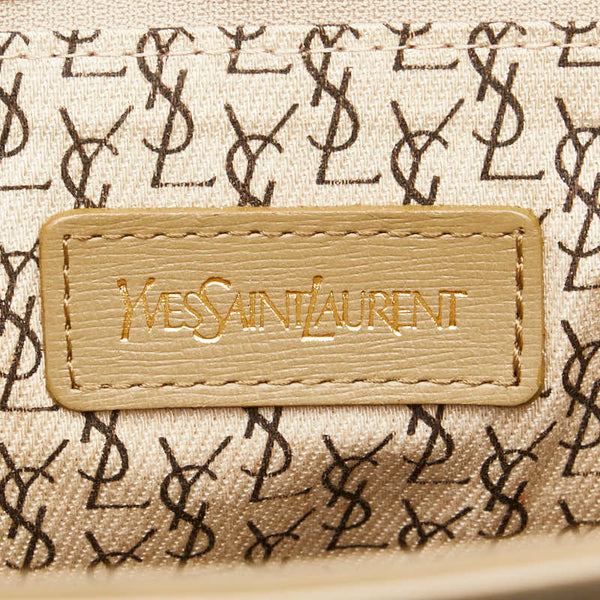 サンローラン ジラフ柄 トートバッグ ハンドバッグ ベージュ ブラウン PVC レザー レディース SAINT LAURENT 【中古】