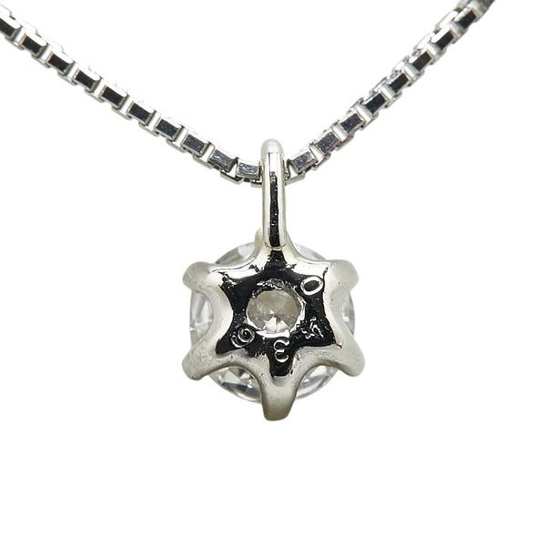 Pt900 プラチナ Pt850 プラチナ ダイヤ0.436ct プチ ネックレス レディース 【中古】