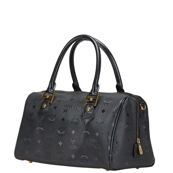 エム シー エム ヴィセトス ロゴグラム ボストンバッグ ブラック PVC レザー レディース MCM 【中古】