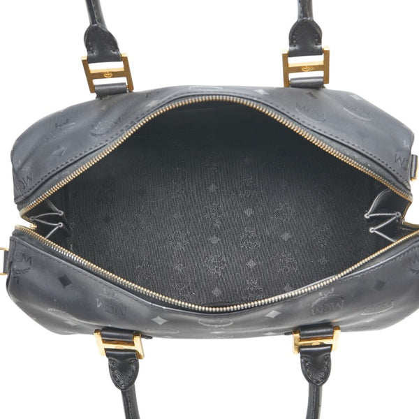エム シー エム ヴィセトス ロゴグラム ボストンバッグ ブラック PVC レザー レディース MCM 【中古】