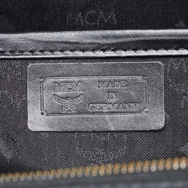 エム シー エム ヴィセトス ロゴグラム ボストンバッグ ブラック PVC レザー レディース MCM 【中古】