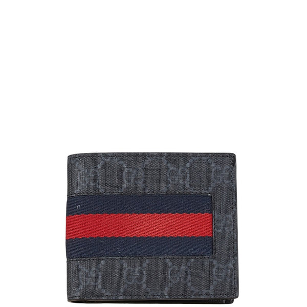 グッチ GGスプリーム ニューウェブ 長財布 408826 ブラック マルチカラー PVC キャンバス レディース GUCCI 【中古】