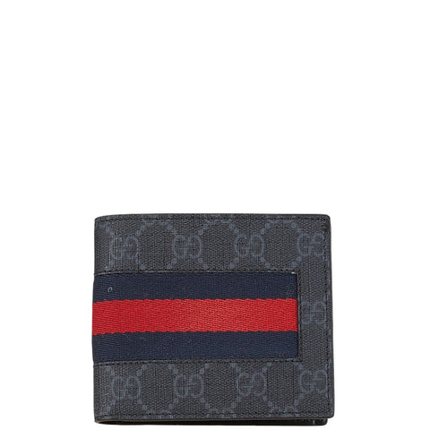 グッチ GGスプリーム ニューウェブ 長財布 408826 ブラック マルチカラー PVC キャンバス レディース GUCCI 【中古】
