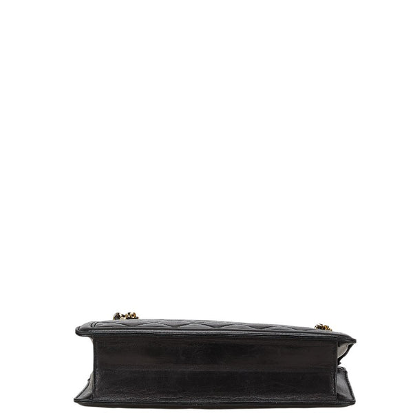シャネル マトラッセ タッセル フリンジ チェーン ショルダーバッグ ブラック ラムスキン レディース CHANEL 【中古】
