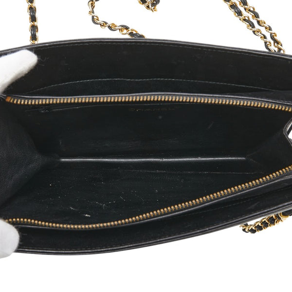 シャネル マトラッセ タッセル フリンジ チェーン ショルダーバッグ ブラック ラムスキン レディース CHANEL 【中古】