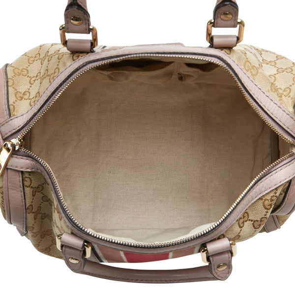 グッチ GGキャンバス シェリーライン ショルダーバッグ ハンドバッグ 2WAY 247205 ベージュ ピンク キャンバス レザー レディース GUCCI 【中古】