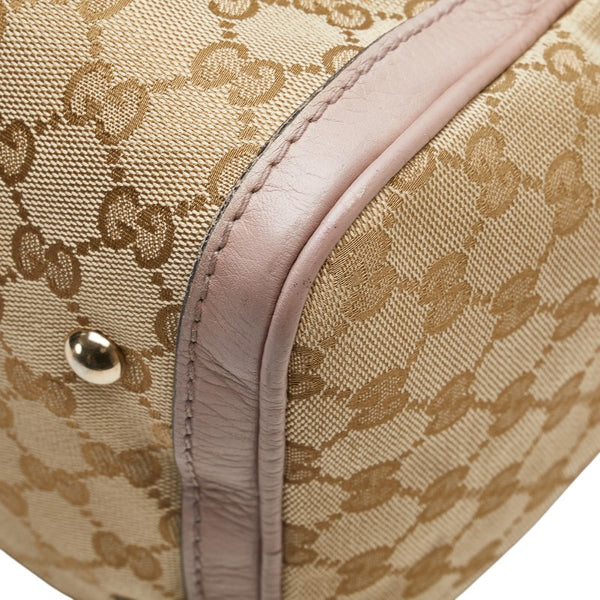 グッチ GGキャンバス シェリーライン ショルダーバッグ ハンドバッグ 2WAY 247205 ベージュ ピンク キャンバス レザー レディース GUCCI 【中古】