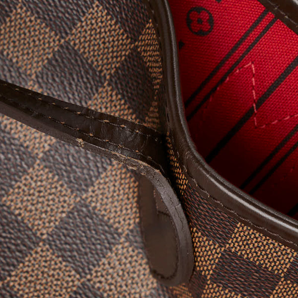 ルイ ヴィトン ダミエ ネヴァーフルMM トートバッグ ショルダーバッグ N51105 ブラウン PVC レザー レディース LOUIS VUITTON 【中古】