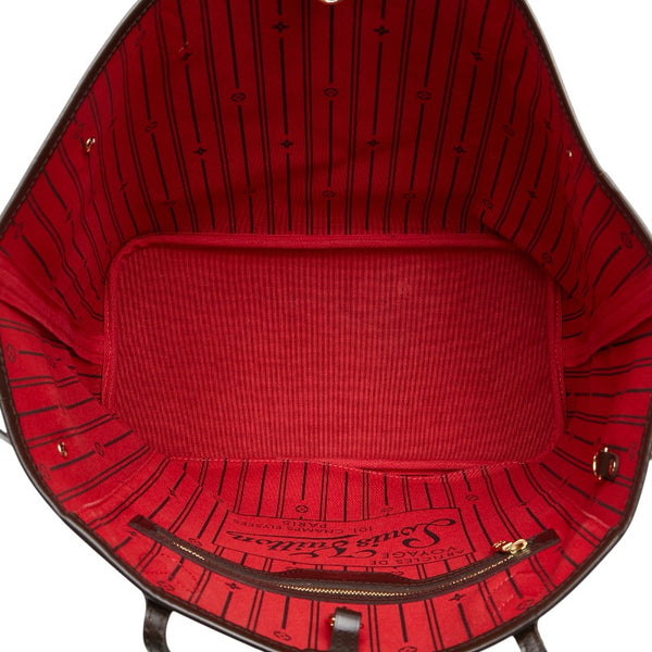 ルイ ヴィトン ダミエ ネヴァーフルMM トートバッグ ショルダーバッグ N51105 ブラウン PVC レザー レディース LOUIS VUITTON 【中古】